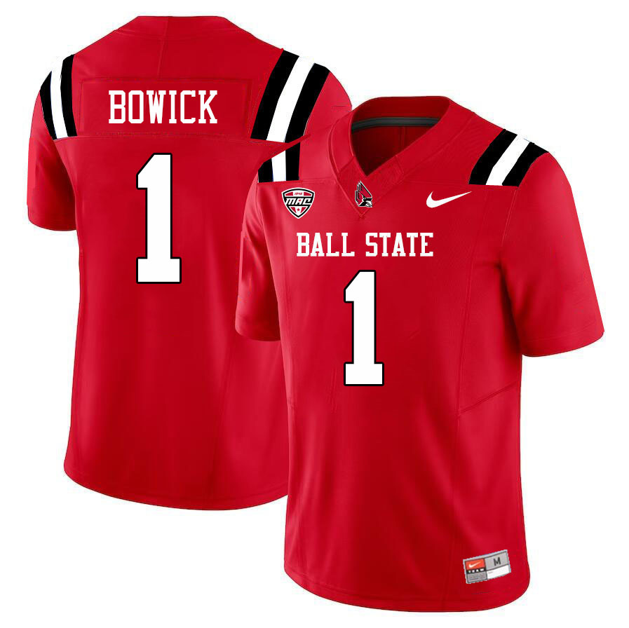 Justin Bowick Ball State Jersey,Ball State Cardinals #1 Justin Bowick Jersey Youth College-Cardinal